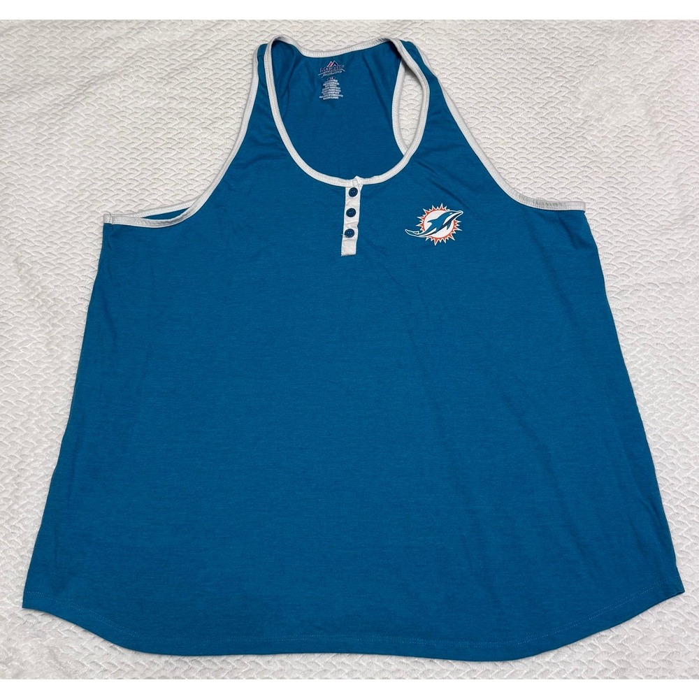 Majestic Miami Dolphins NFL Tank Top Athletic Apparel Women's 3XL